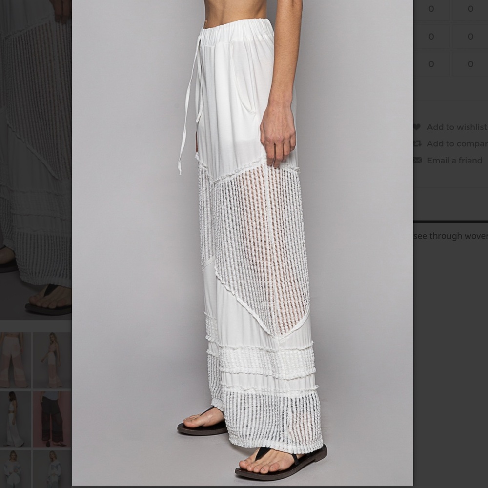 🎁 POL “ Vero Beach “POL Comfy Flowy Rayon Wide Leg Pants Travel Pants 59A - Picture 2 of 6